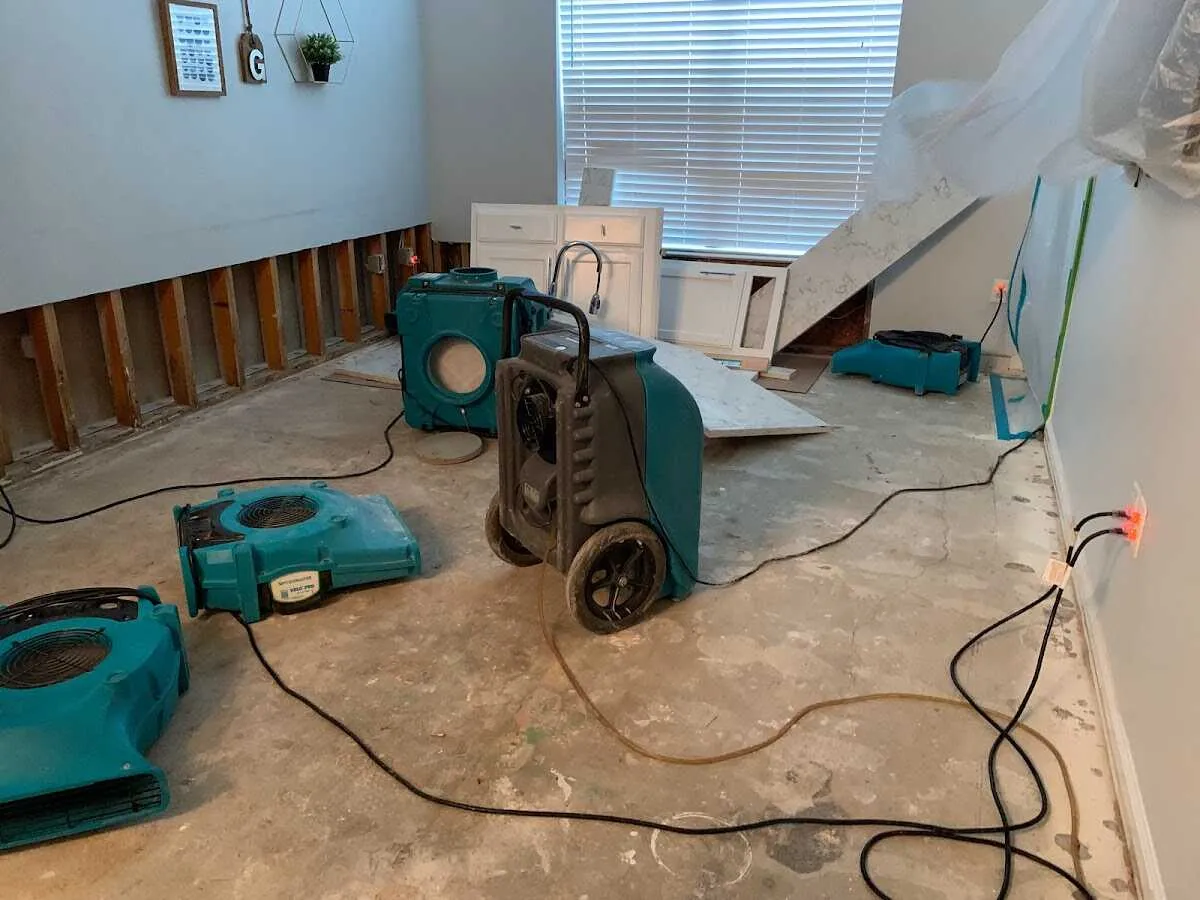 Dehumidifier in flood-cut room for Water Extraction & Removal in Wilmington